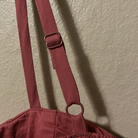 American Eagle Burnt Rose Pink Spaghetti Strap Swiss Dot Lace Bustier Dress XS - Picture 9 of 15